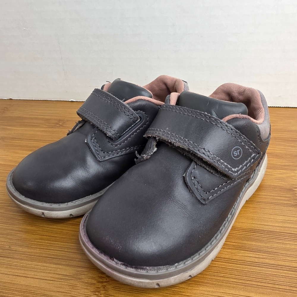 Stride Rite SRT Griffin Boys Gray Leather Sneakers Shoes BB018401 Size 6W